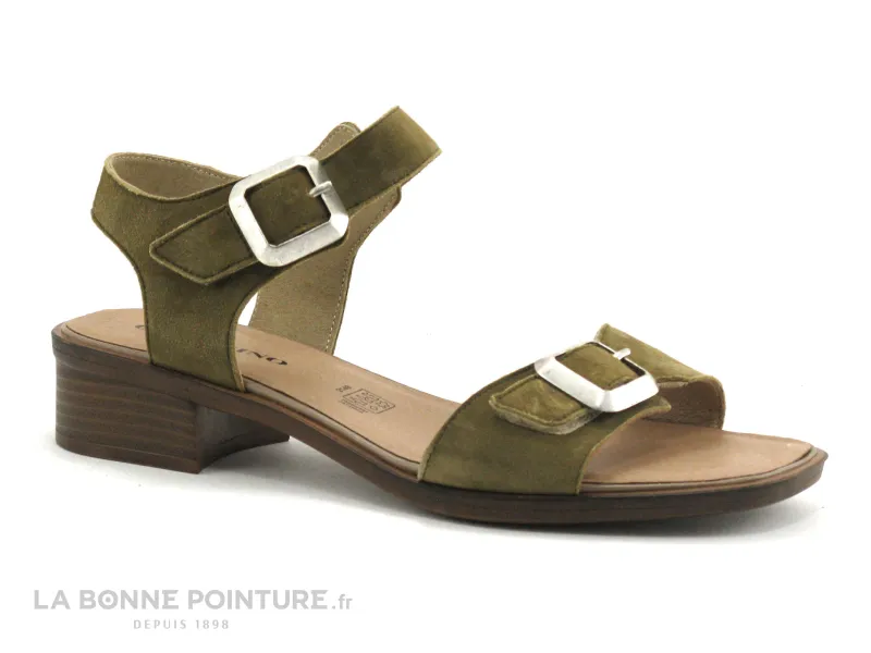 Achat chaussures Geo Reino Femme Sandale et Nu-pieds, vente Geo Reino POLO Velours kaki - Sandale Femme