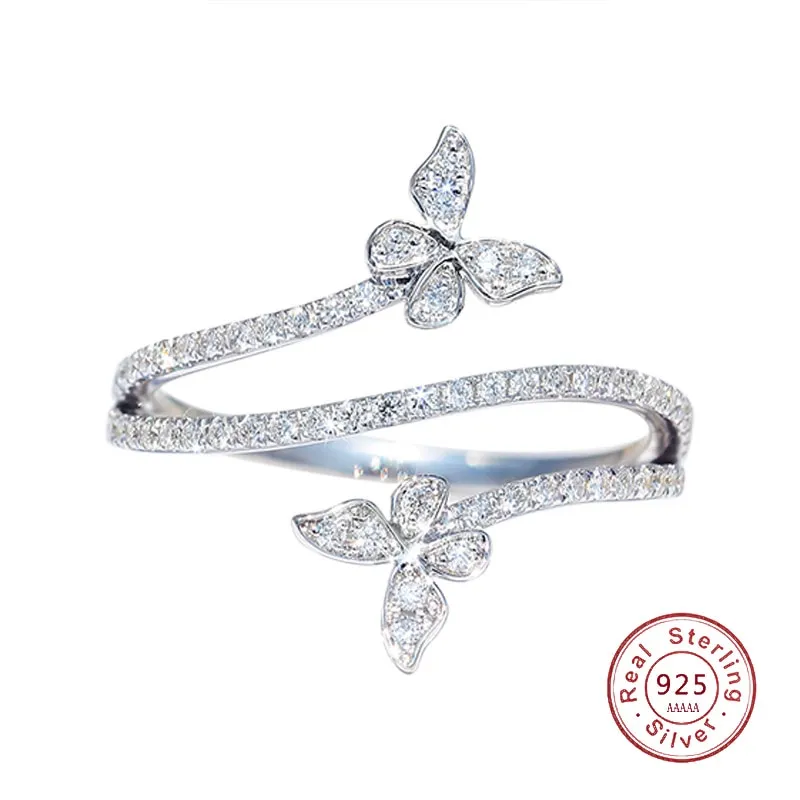 Bague double papillon pour femmes