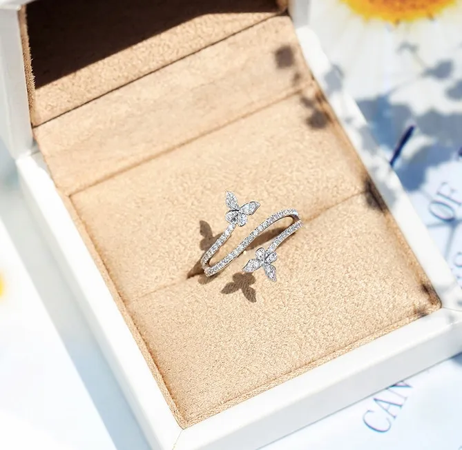 Bague double papillon pour femmes