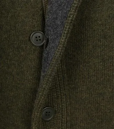 Barbour Cardigan Zippé Laine d'Agneau Vert Foncé MKN0731-G