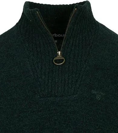 Barbour Pull-over Demi-Zip Laine Vert Foncé MKN0339-GN95 co