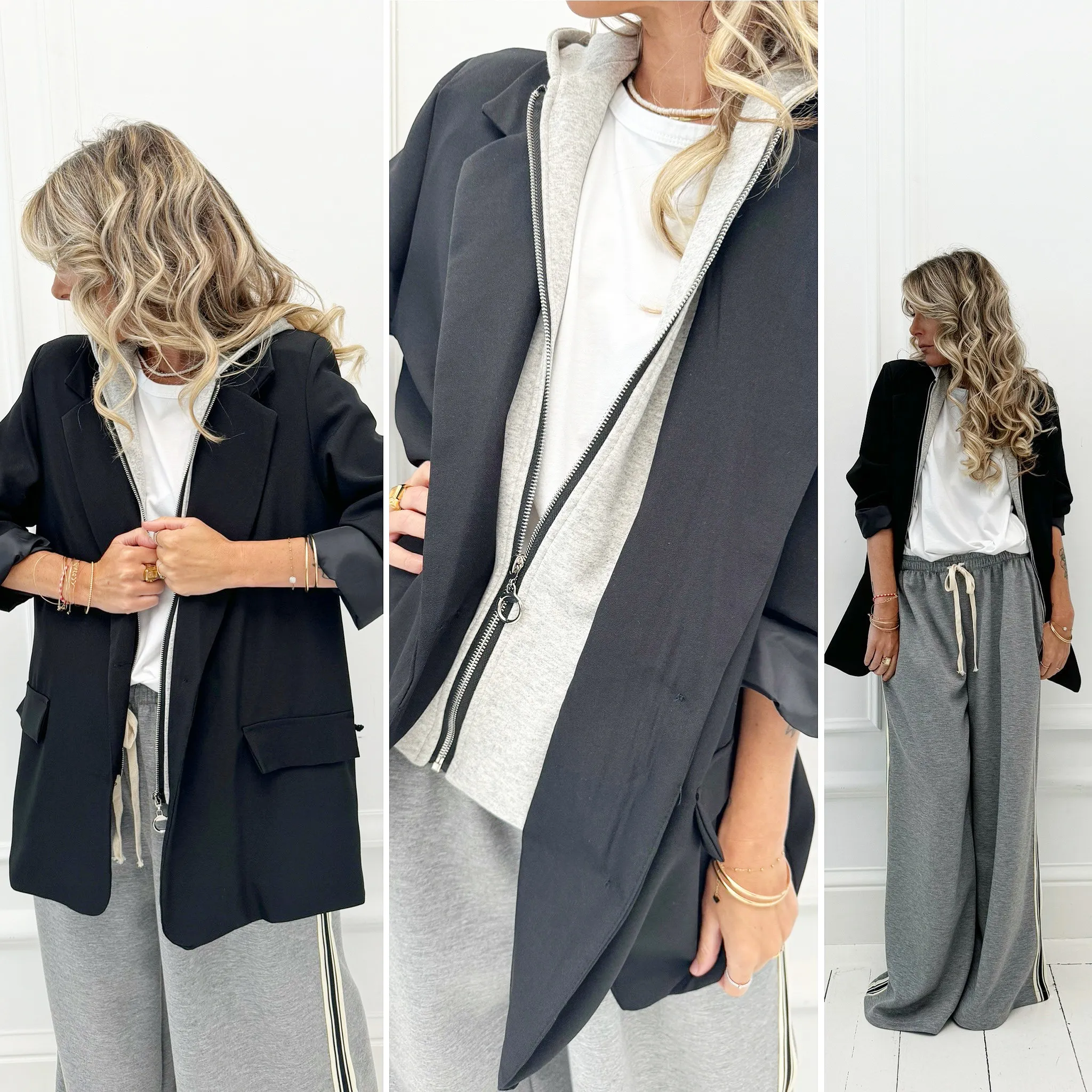 Blazer noir doublure sweat
