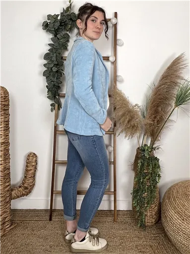 Blazer Velour Été Bleu Ciel - Bleu Clair