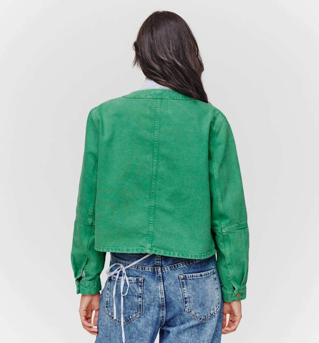 Blouson en toile unie Femme - Vert