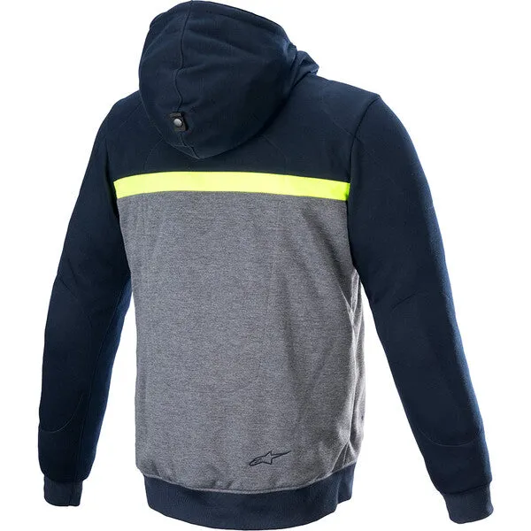BLOUSON SWEAT ALPINESTARS CHROME STREET  BLEU GRIS JAUNE FLUO