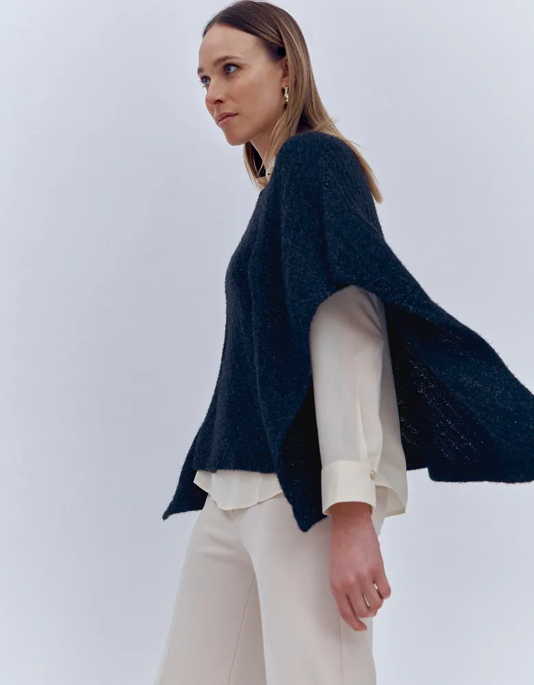 Cape maille en laine et alpaga GIVRE/86140/921