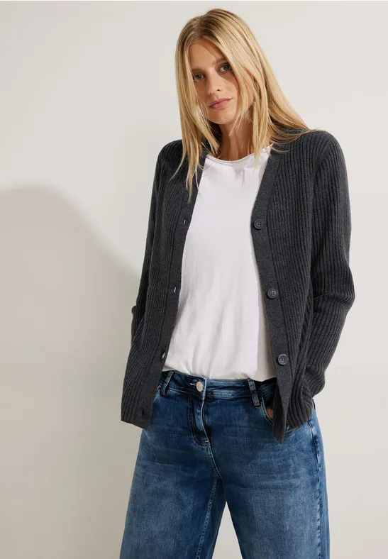 CECIL Cardigan en tricot chiné 