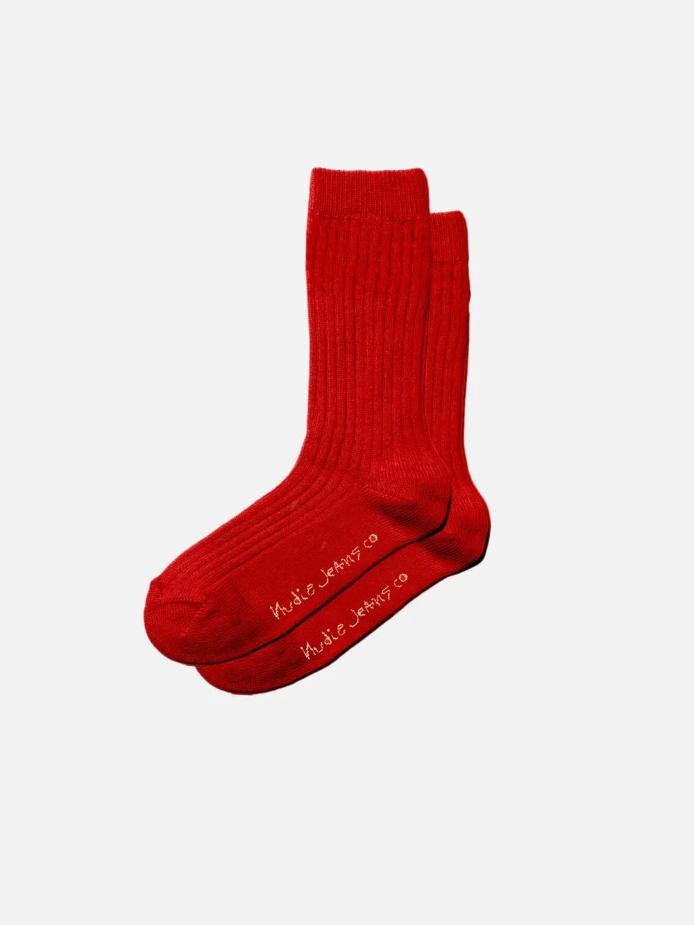 Chaussettes en coton bio | rouge "women cotton ribbed socks red" femme