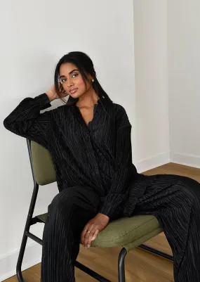 Chemise en satin plissée