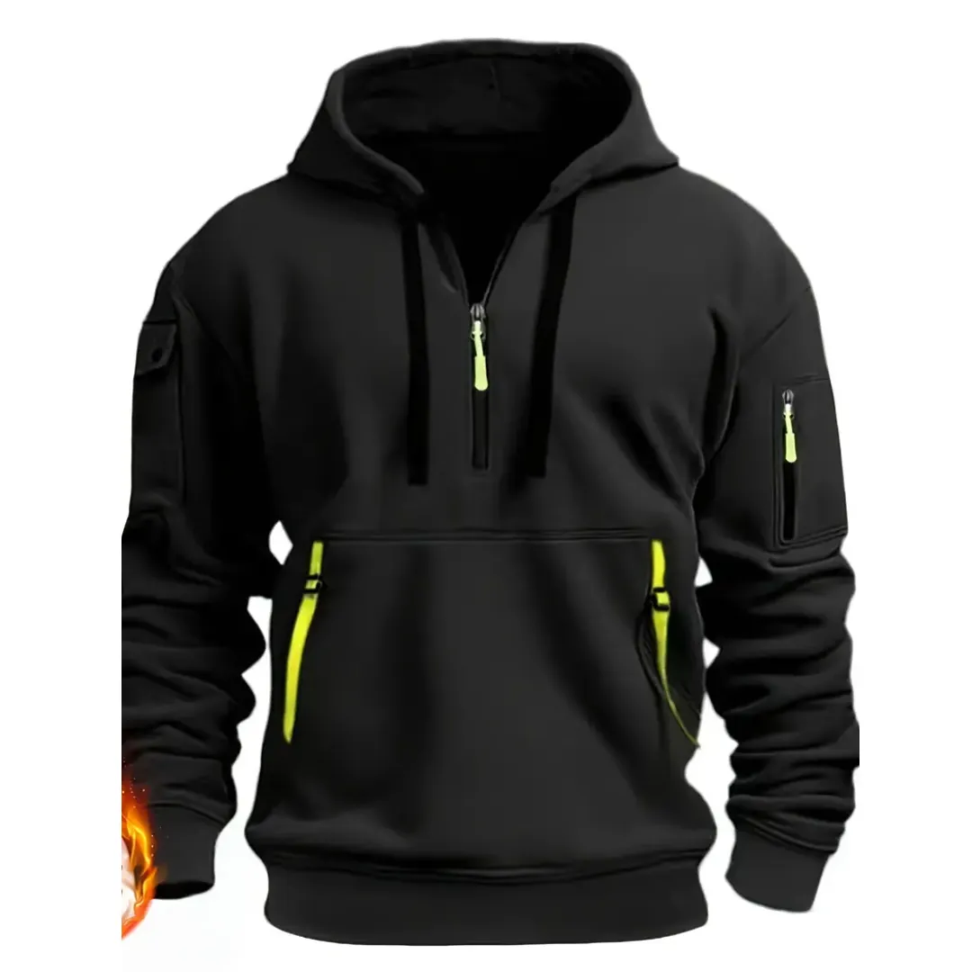 Coddiet | Hommes Semi zip Sweat  Capuche Chaud | Hiver