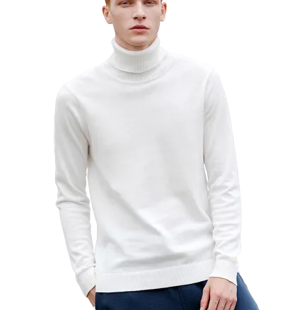 Col Roulé Pull Homme Blanc