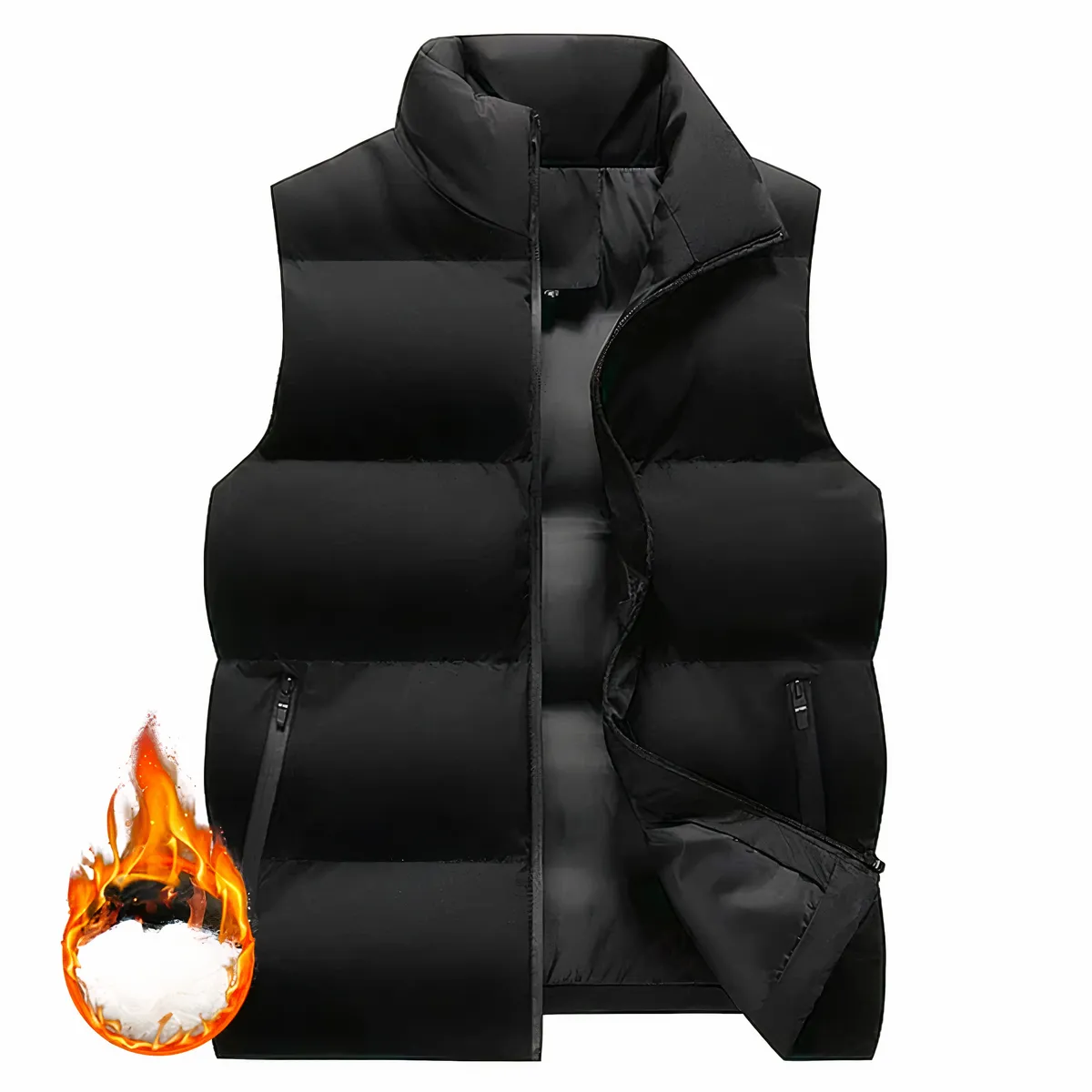 Doudoune noire chic sans manches pour homme • 