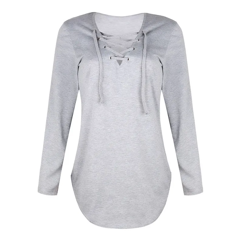 Femmes sweat col en V à lanières pour femmes