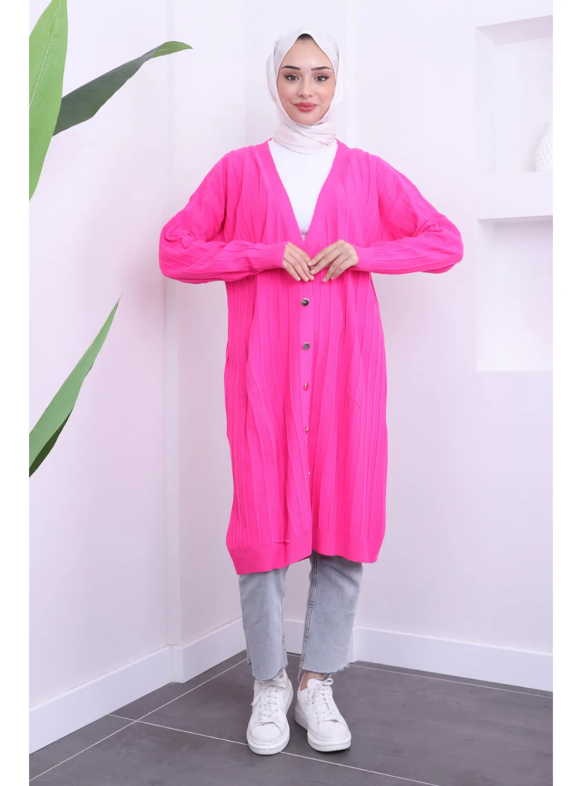 Fuchsia - Knit Cardigan