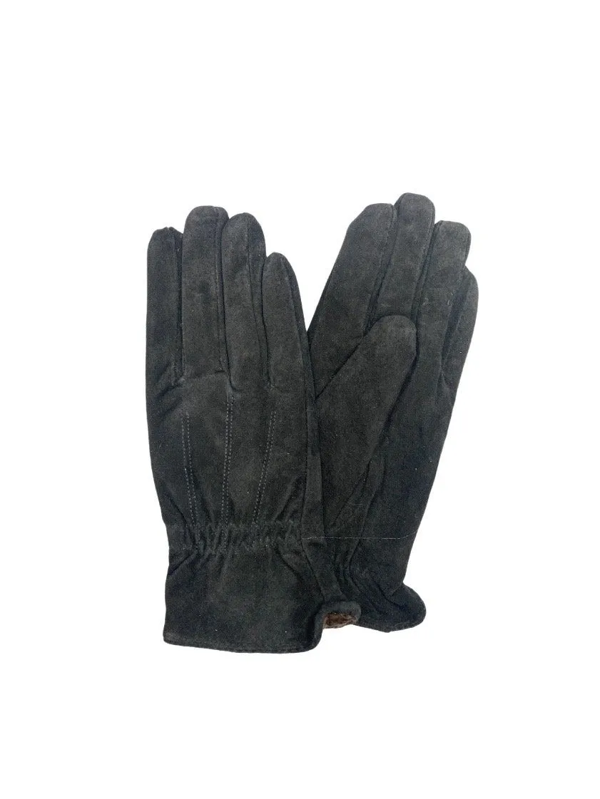 Gants 100% cuir peau retournée noir trait (x6)