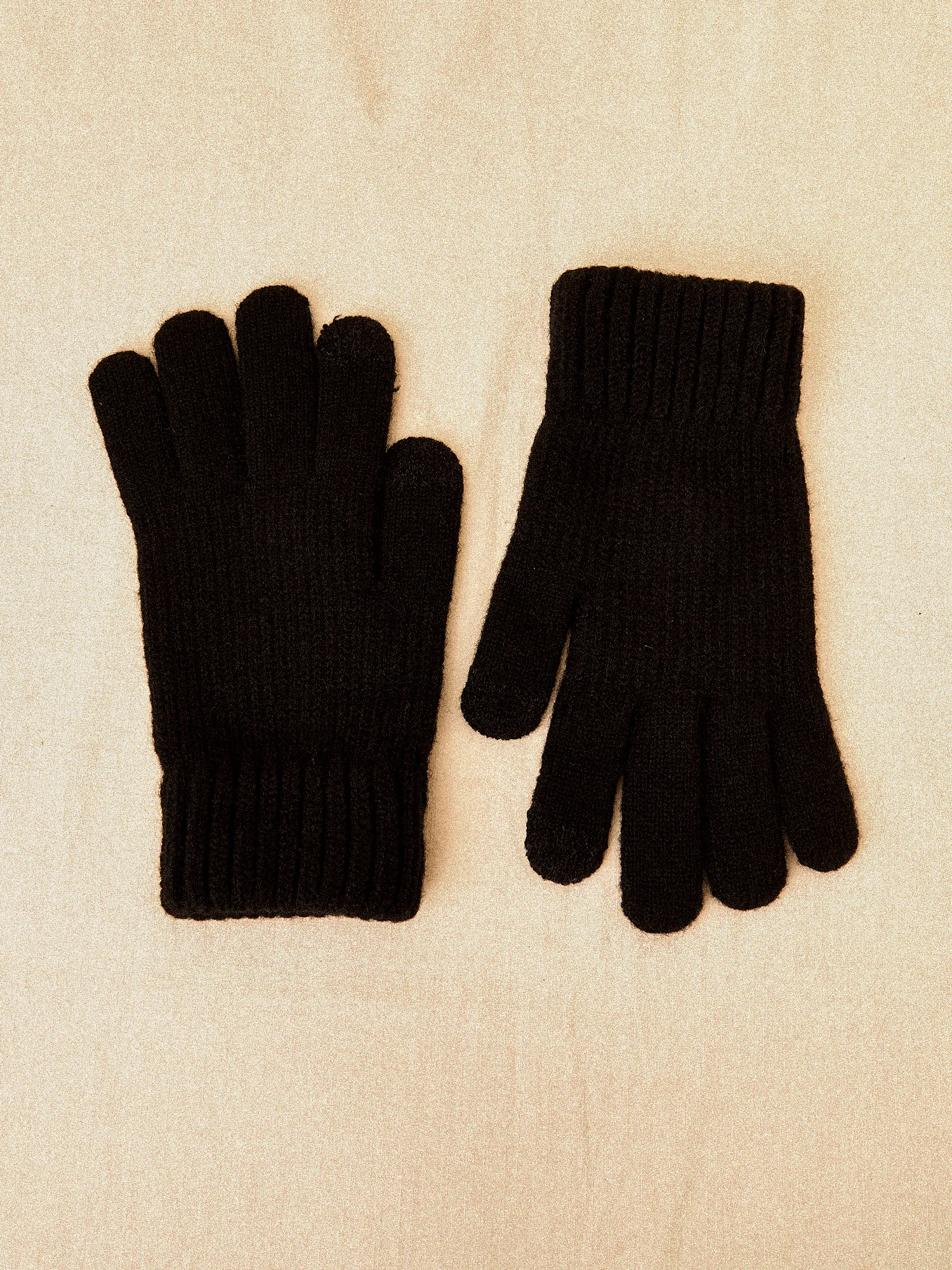 Gants Pour Écran Tactile En Tricot Côtelé Vêtements Apricot