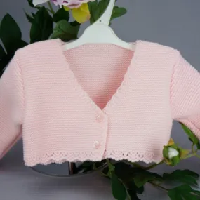 Gilet de baptême fille rose 