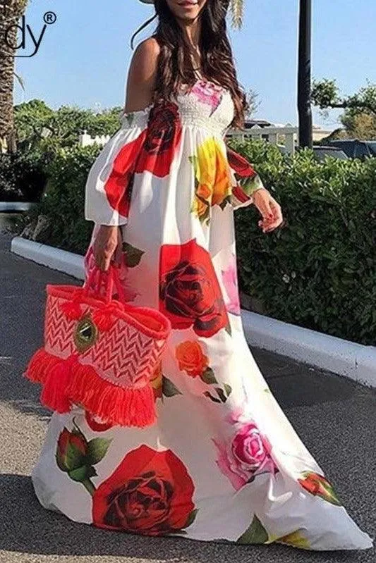 Hippie Robe Longue  Fleurie Bohème