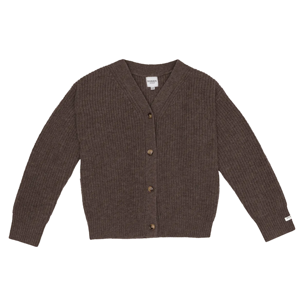 Matu Merino Wool Cardigan | Dark Taupe Melange