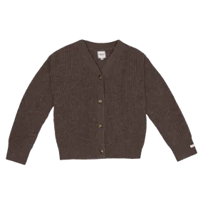 Matu Merino Wool Cardigan | Dark Taupe Melange