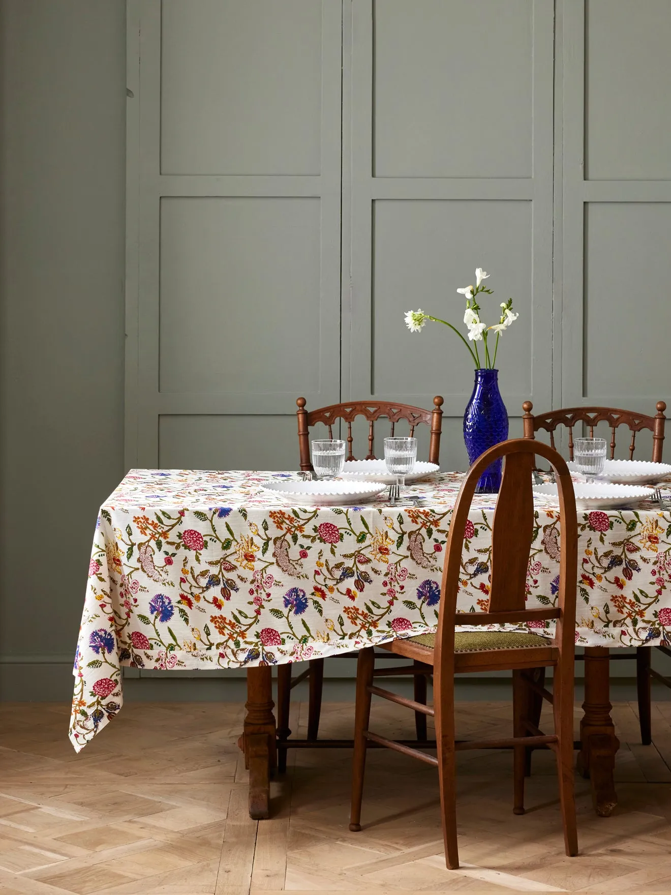 Nappe en coton fleuri indien