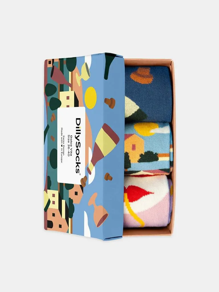 Pack 3 paires de chaussettes en coton bio | multicolore "dolce vita"