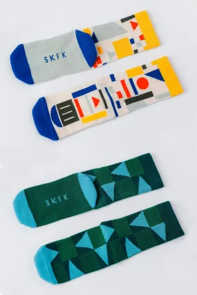 Pack de 2 paires de chaussettes en coton bio | multicolore F24ml multicolour femme