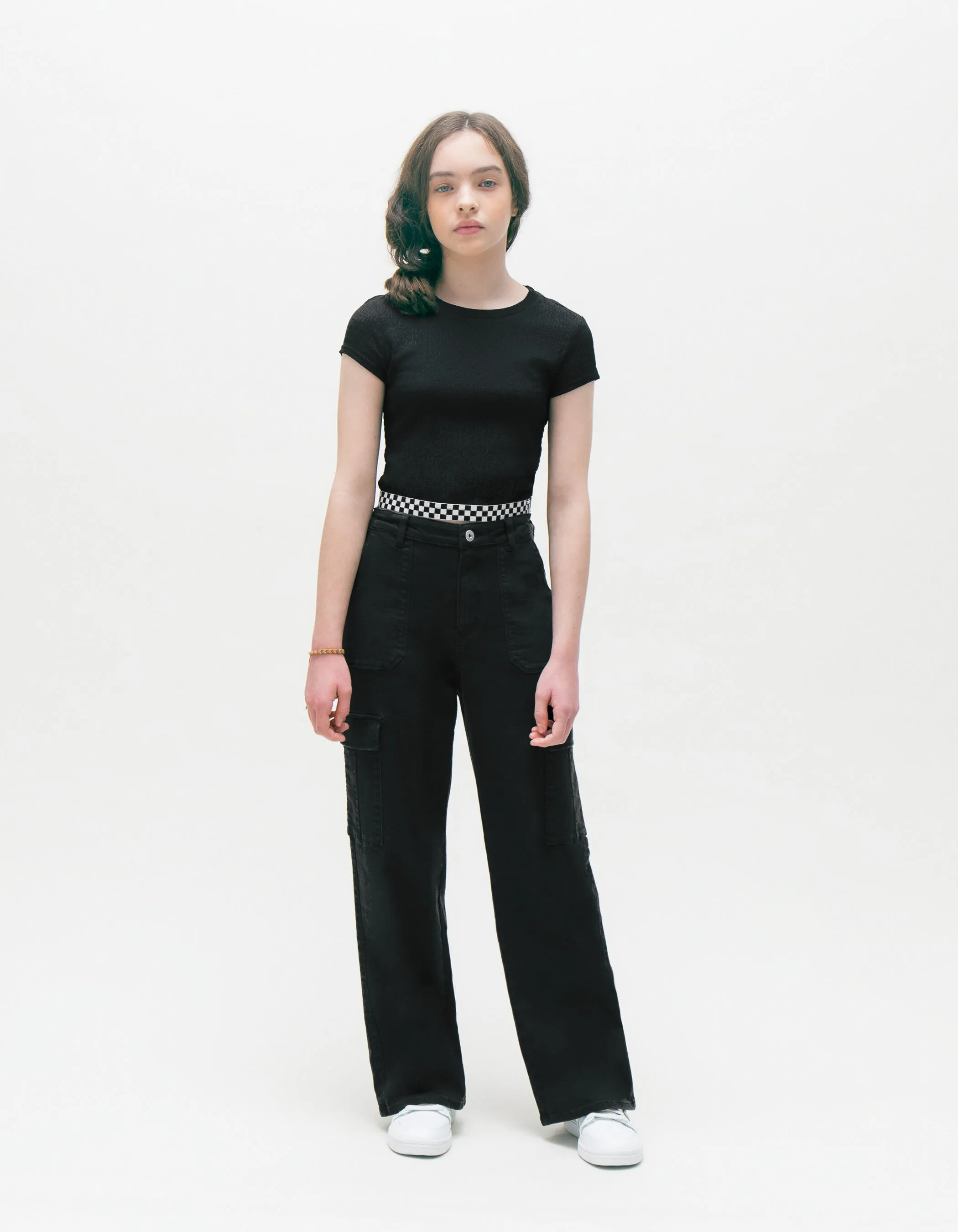 Pantalon BATTLE noir fille denim