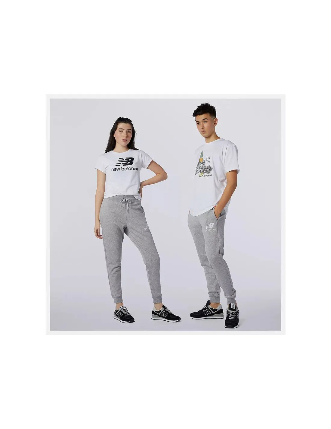 Pantalon New Balance Essential Stack Logo Grey