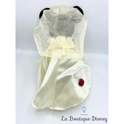 Peluche Minnie Mouse mariée Disneyland Paris Disney mariage bouquet roses 35 cm