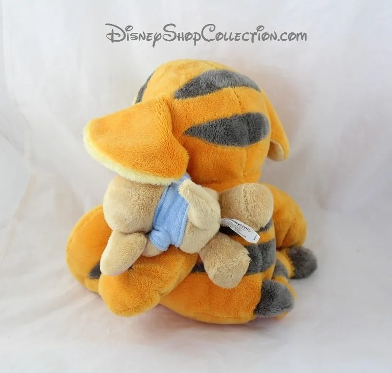 Peluche Tigrou DISNEYLAND PARIS avec Petit Gourou sur l\\\'épaule 40 cm