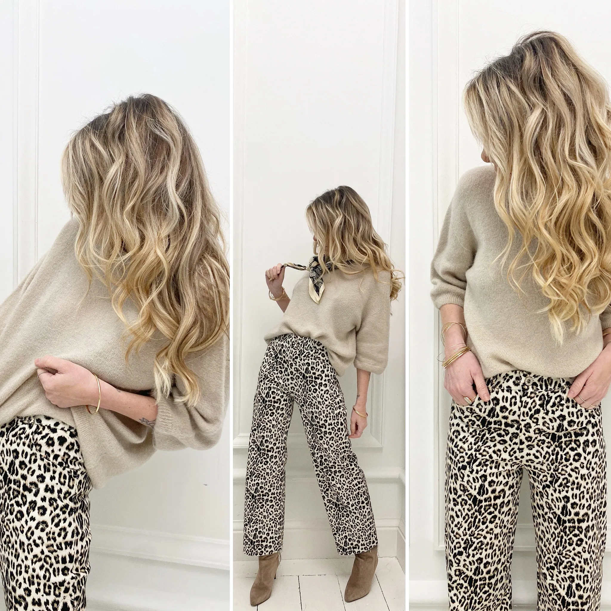 Pull beige manches 3/4