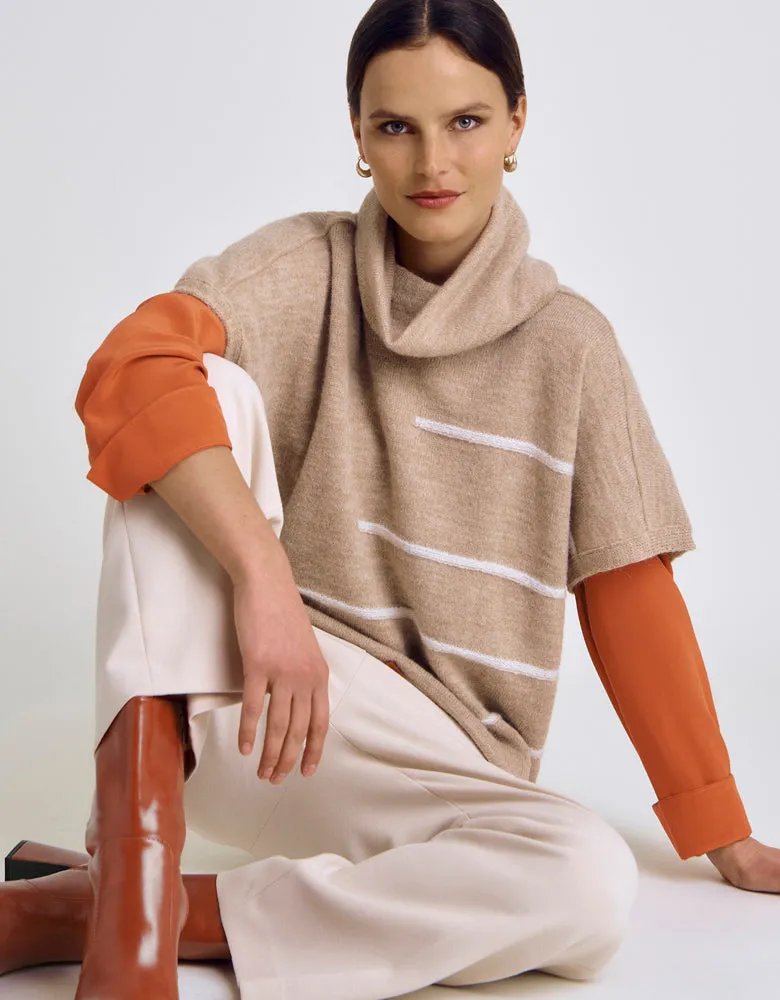 Pull maille sans manches en laine et alpaga ATRAIT/86043/781