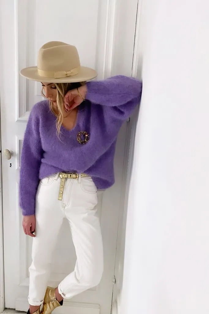 Pull mohair lilas