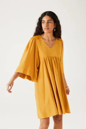 Robe babydoll unie Femme - Ocre