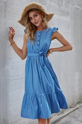 Robe De Demoiselle D'Honneur Bohème Bleue