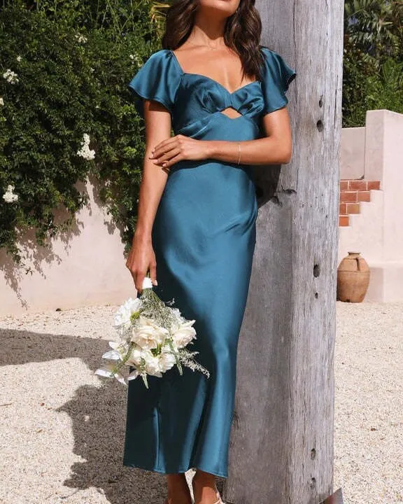 Robe Longue En Satin - Maia