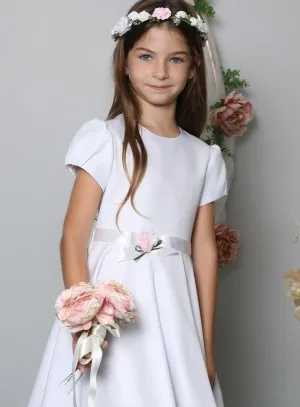 Robe Naomie avec ceinture satin et fleurs