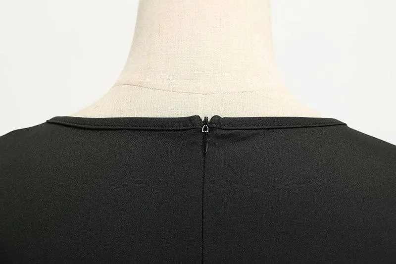 Robe vintage Bleue Marine à Gros Pois