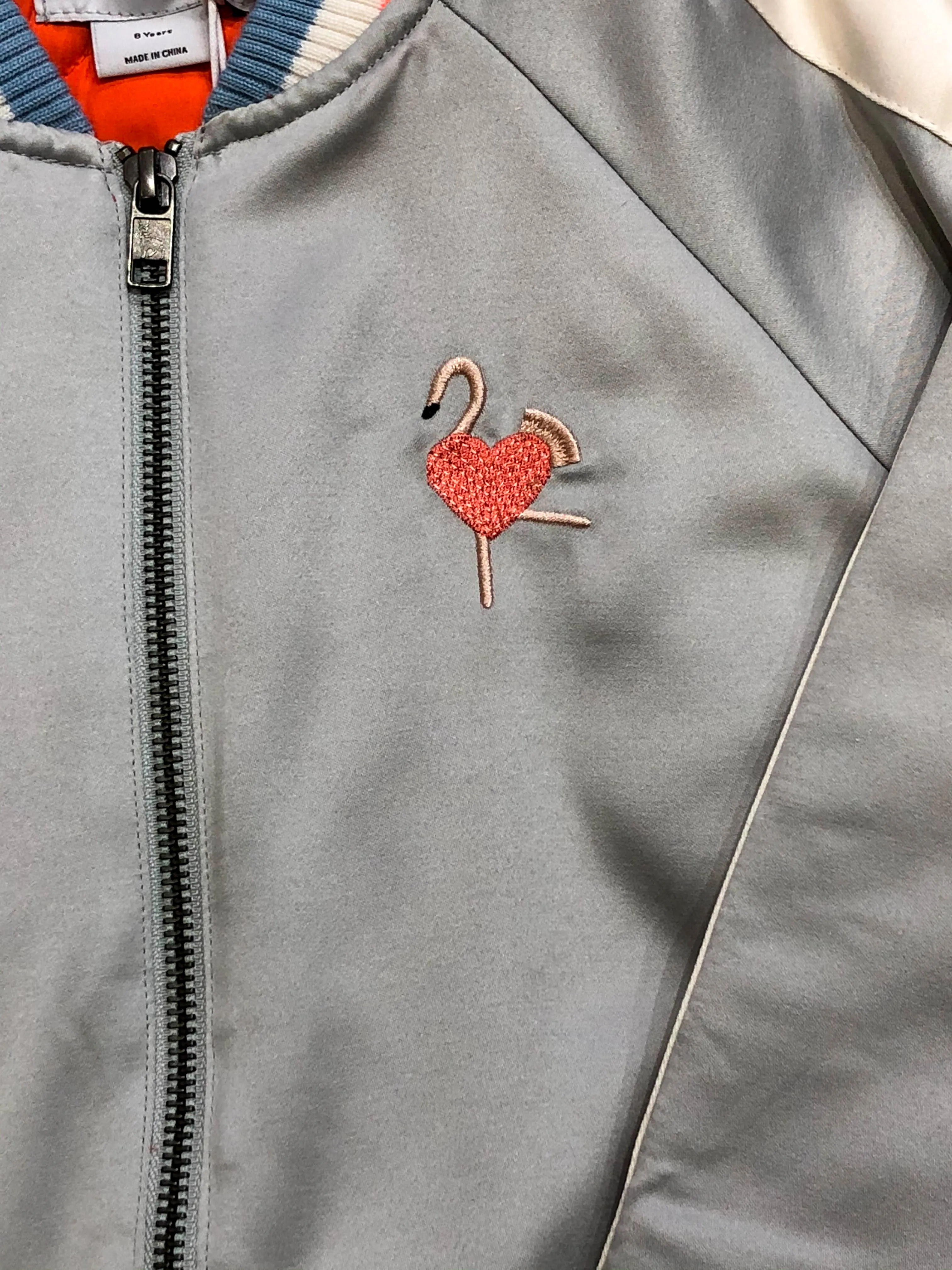 Satin Flamingo Bomber