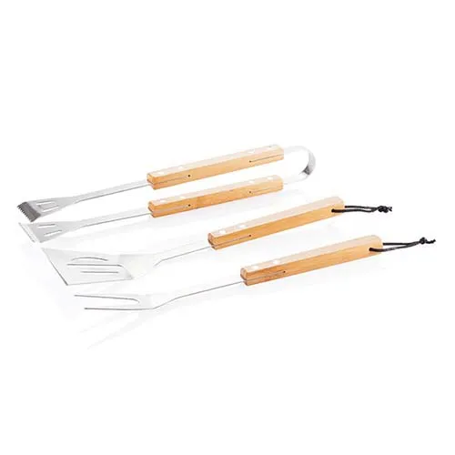 Set de 3 pièces personnalisés pour babecue en bambou - 3BBQ