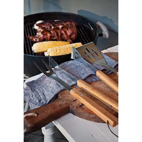 Set de 3 pièces personnalisés pour babecue en bambou - 3BBQ