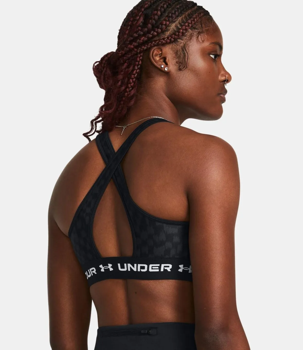Soutien-gorge de sport à maintien modéré Armour® Crossback Print pour femme - Noir - Under Armour