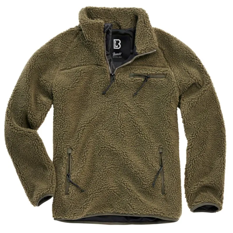 Sweat zip polaire olive - Brandit - Vetsecurite.com