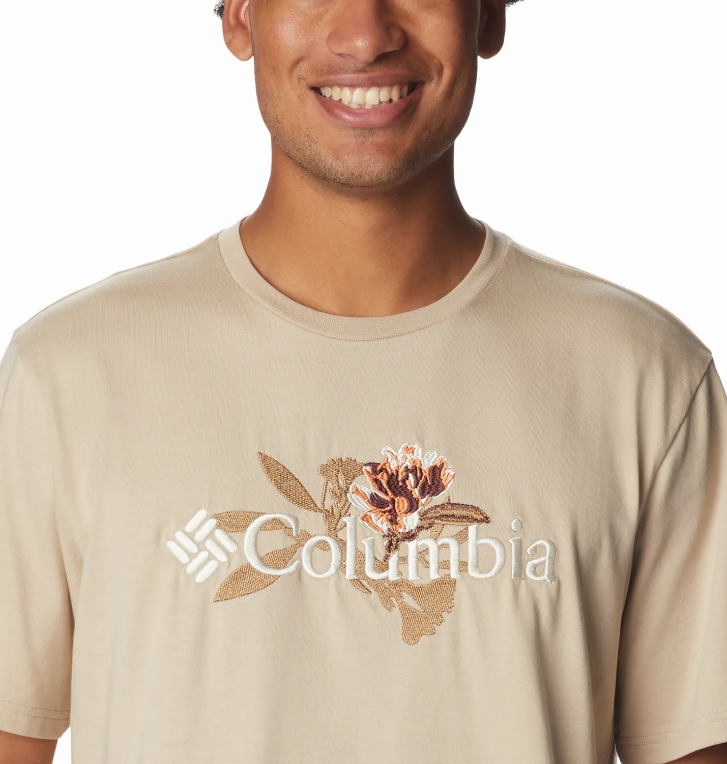 T-Shirt Columbia Homme Explorers Canyon Logo SS Tee Ancient Fossil