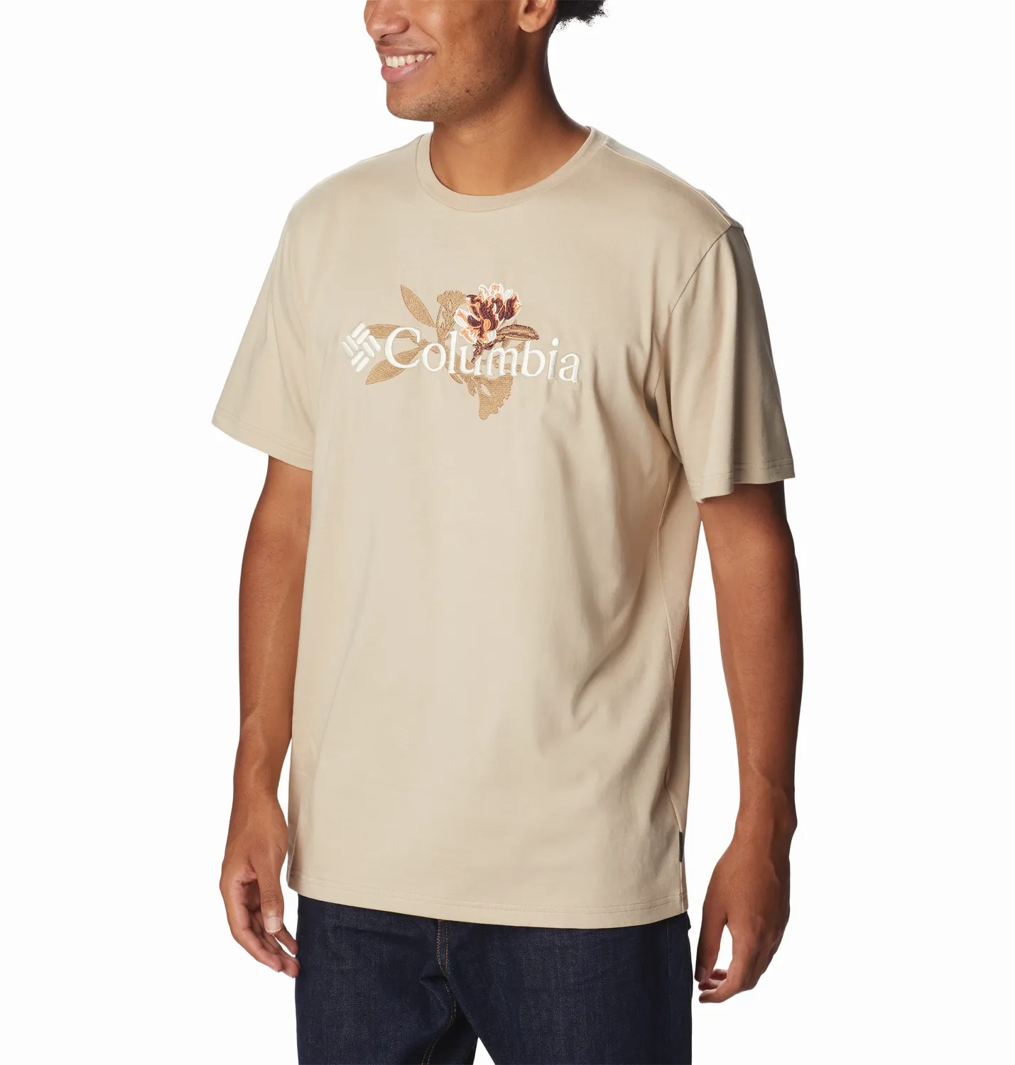 T-Shirt Columbia Homme Explorers Canyon Logo SS Tee Ancient Fossil