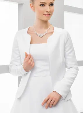Veste de mariée satin manches longues