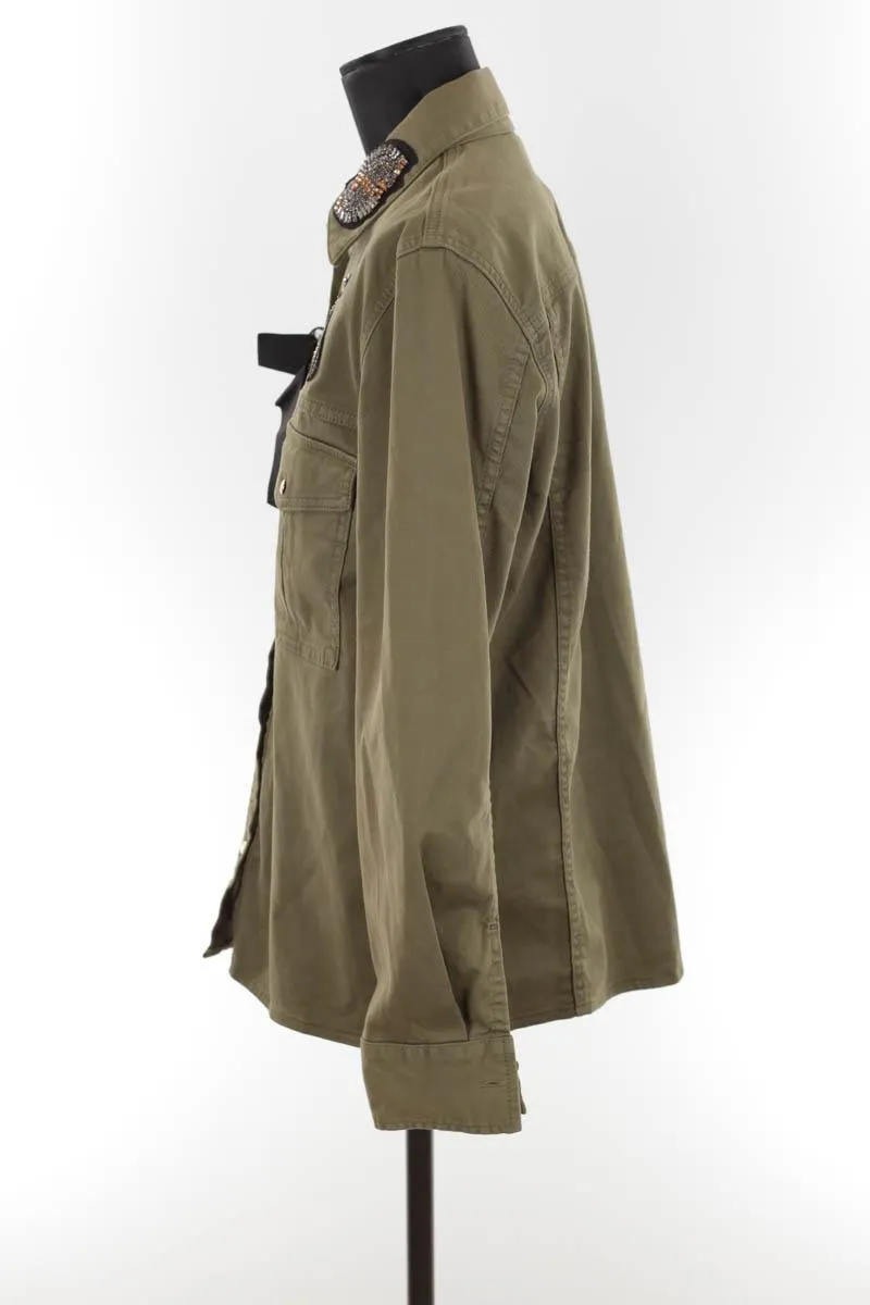 Veste en coton Pinko kaki. Matière principale coton. Taille 38.