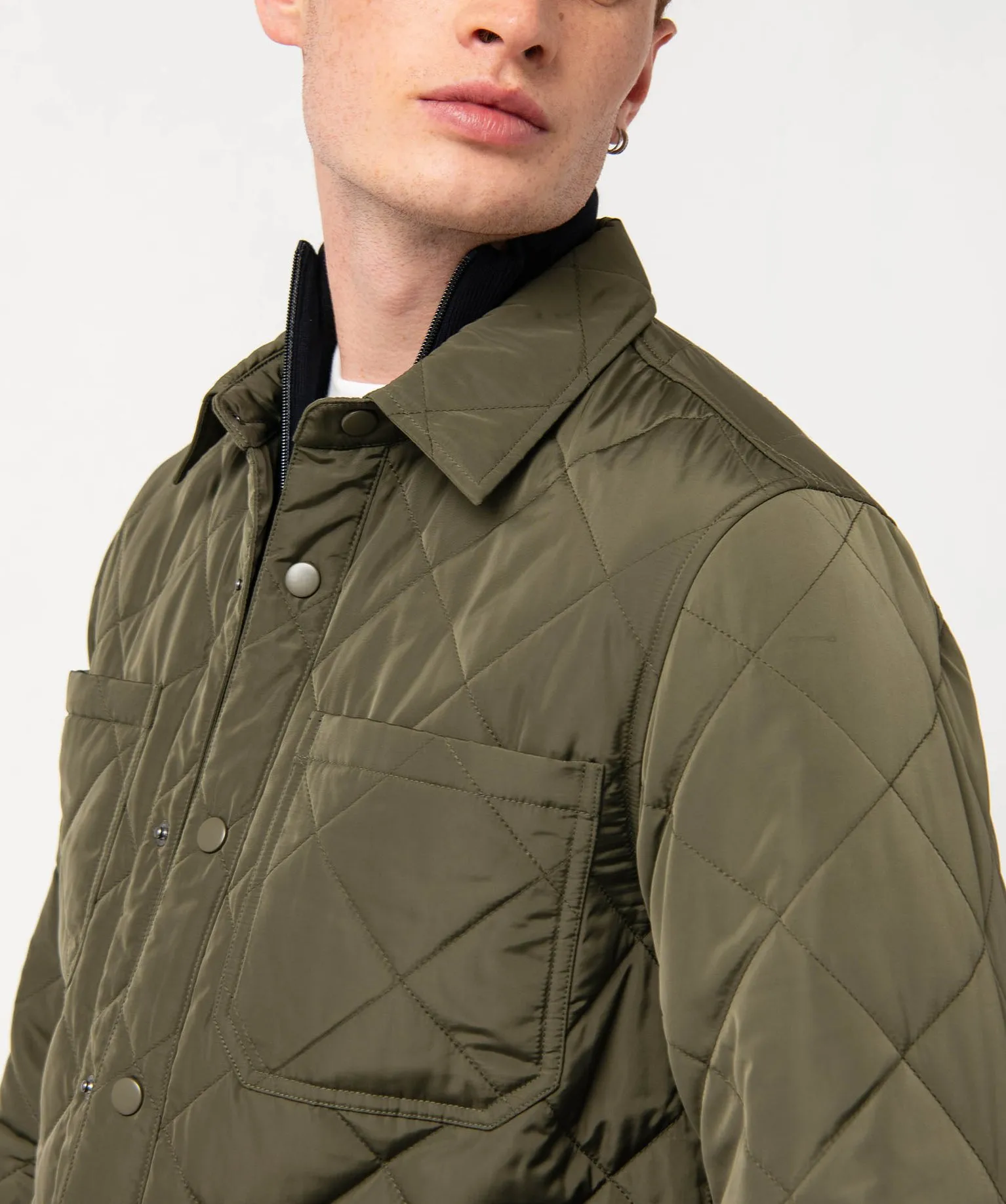 Veste fine matelassé homme kaki