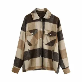 Veste Hippie Carreaux Marrons